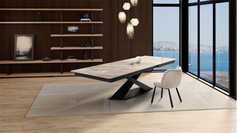 Extendable ceramic dining table ECLIPSE | Table XL