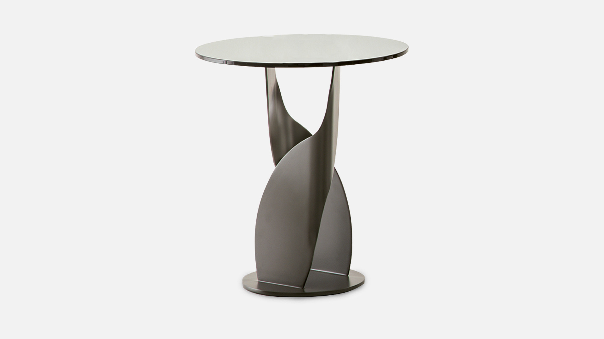 COCKTAIL side table | Tempered glass and sculptural metal