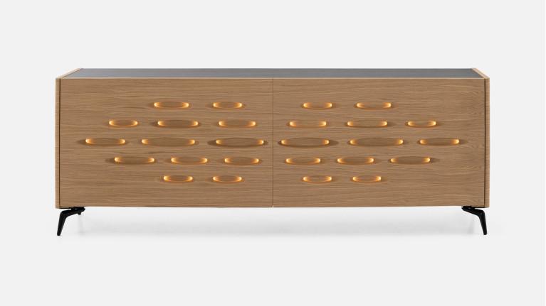 Buffet OROS 2 sliding doors | Sculptural and luminous design