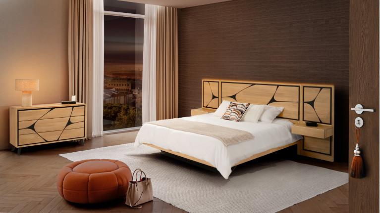 Bed set with bedside tables FRANCE | Savoir-faire artisanale