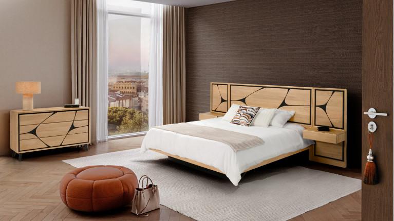 Bed set with bedside tables FRANCE | Savoir-faire artisanale