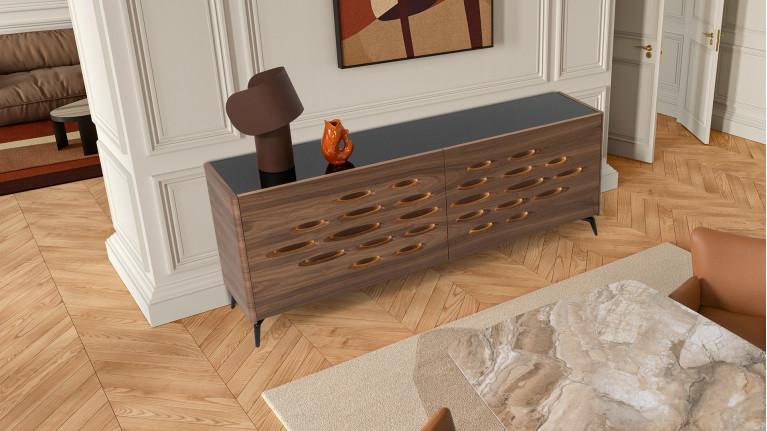 Buffet OROS | Sculptural elegance and woody warmth