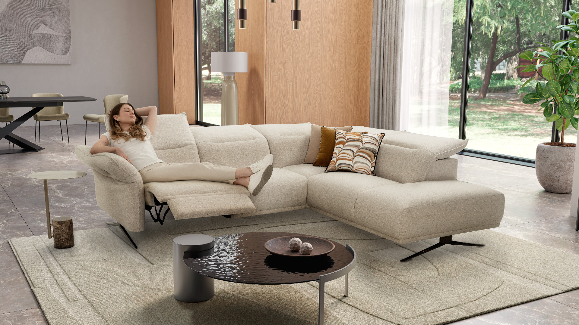 Electric corner sofa PASSION | Optimum support