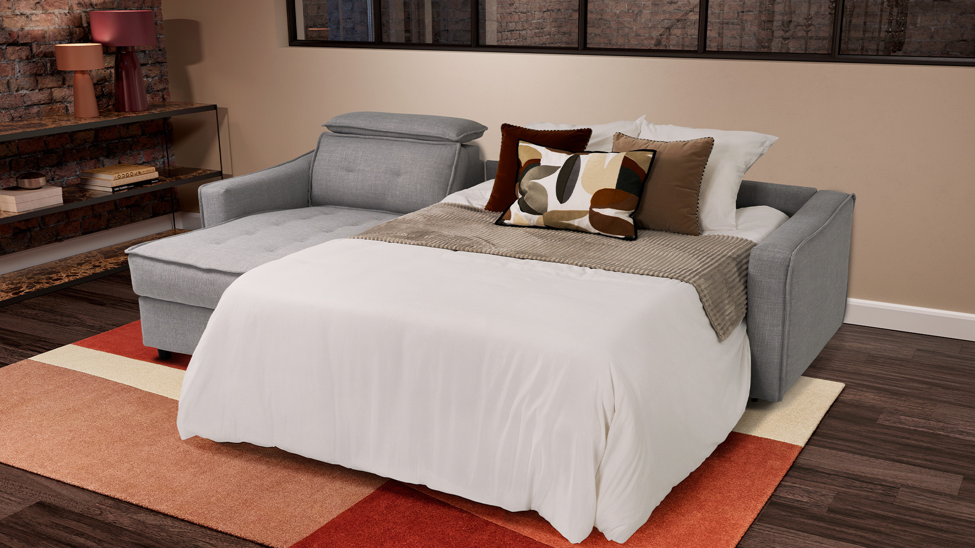 EVELYNE fabric corner sofa bed | High-end sofa bed