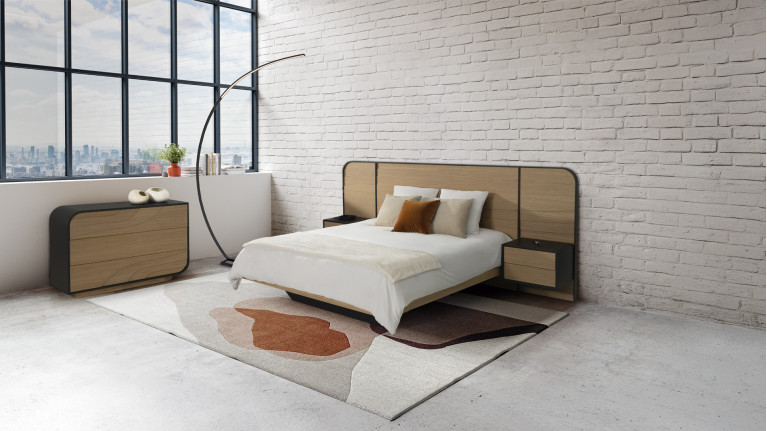 Lit NOVA | Design épuré en placage chêne