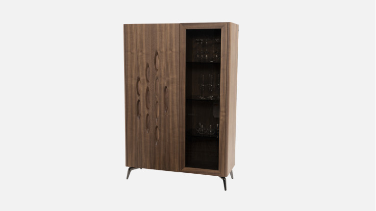 Vitrine 2 portes noyer OROS