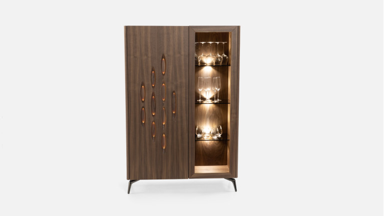 Vitrine 2 portes noyer OROS