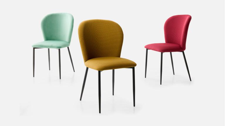 SHELL grey tweed fabric chair | Customize yours