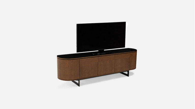 TV wall unit COSMOS walnut | TV stand, columns and shelf