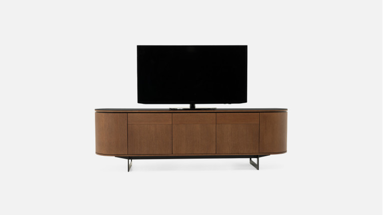 TV wall unit COSMOS walnut | TV stand, columns and shelf