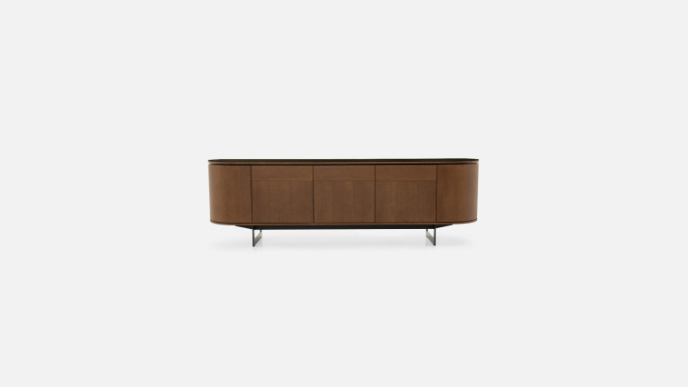 TV wall unit COSMOS walnut | TV stand, columns and shelf