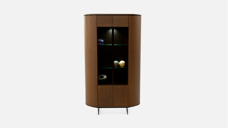 Vitrine 4 portes noyer COSMOS