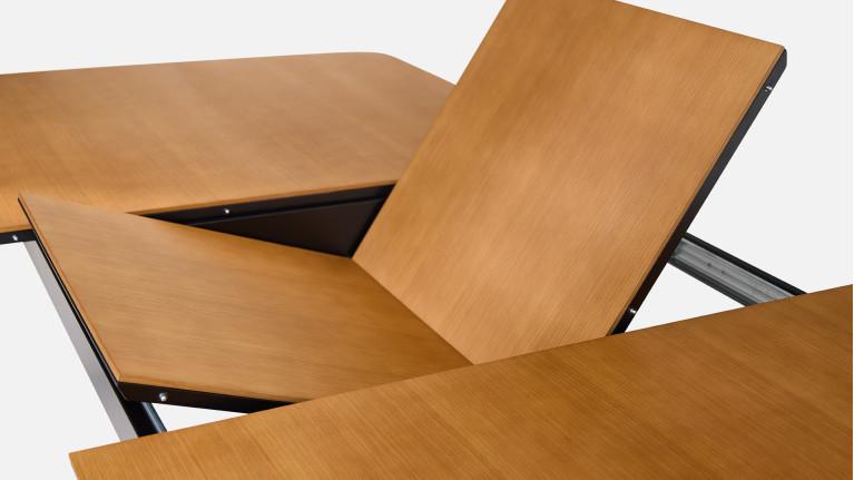 Table extensible COSMOS noyer | Allonge centrale et piètement frêne