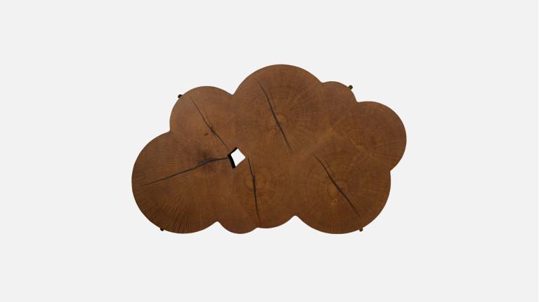 Coffee table ROSACE I Soft alliance natural oak veneer and lacquer