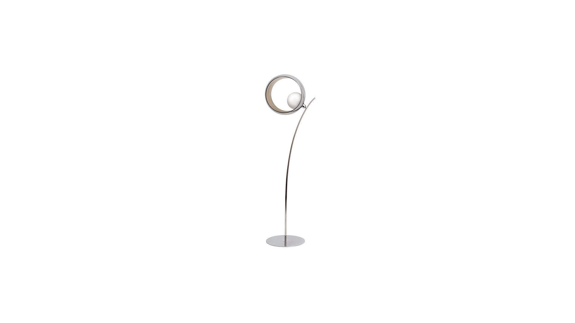 Floor lamp OKIO ARC - A designer floor lamp for your interior. Chrome structure and black glass. Available in white.