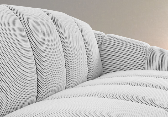 Canape TEDDY en tissu gris clair 3D