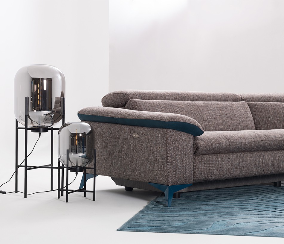 Zoom canapé d'angle MONZA accoudoir deco