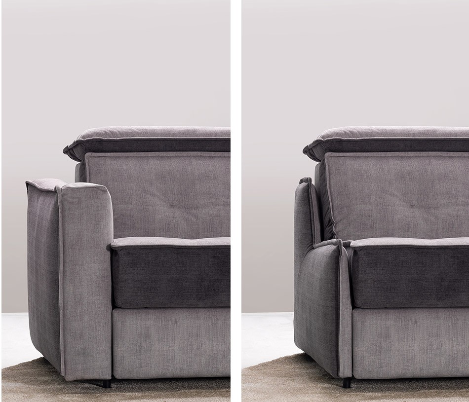 Zoom Canapé EVELYNE - 2 formes d'accoudoirs au choix