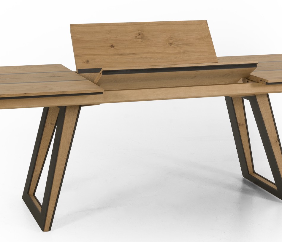 Table de repas extensible CHALET - optez pour la convivialité de cette table en bois avec allonge centrale