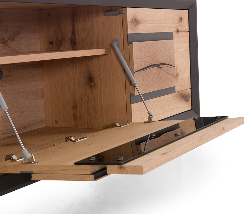 Meuble TV CHALET - Esprit pratique avec ses rangements intégrés