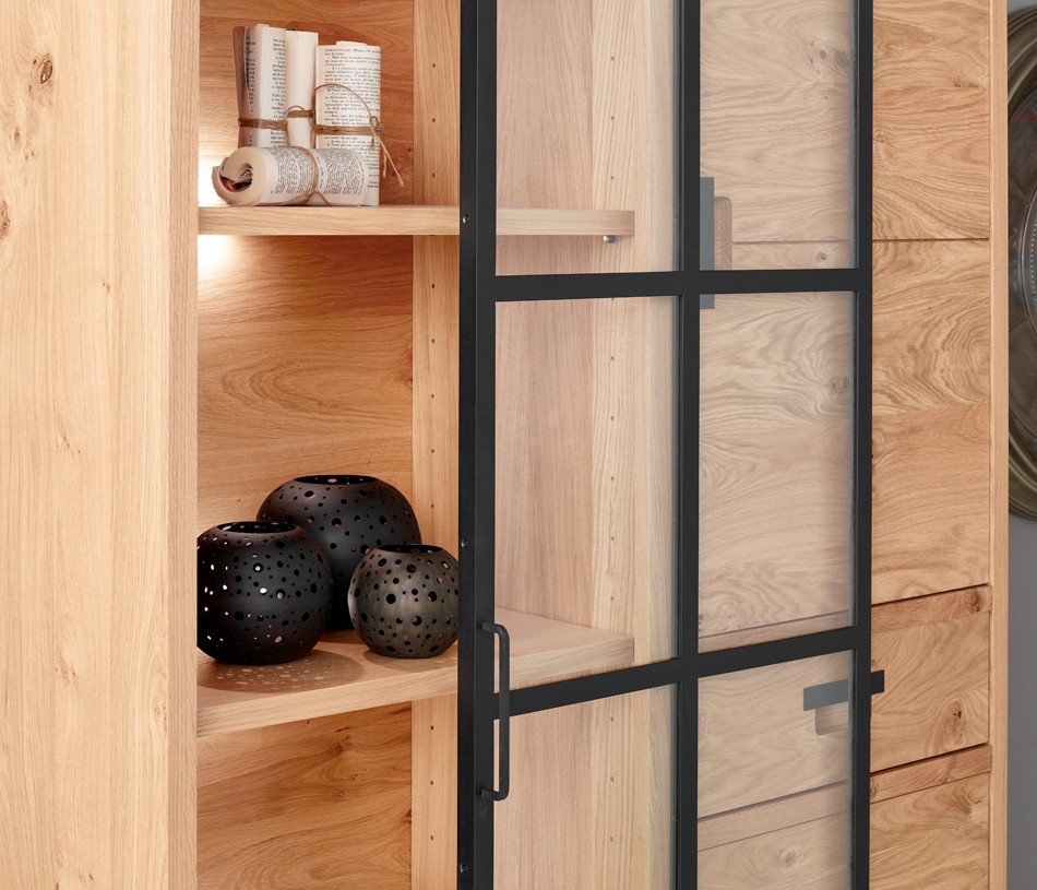 Vitrine 3 portes 1 tiroir FABRIQUE - esprit atelier pour un intérieur unique