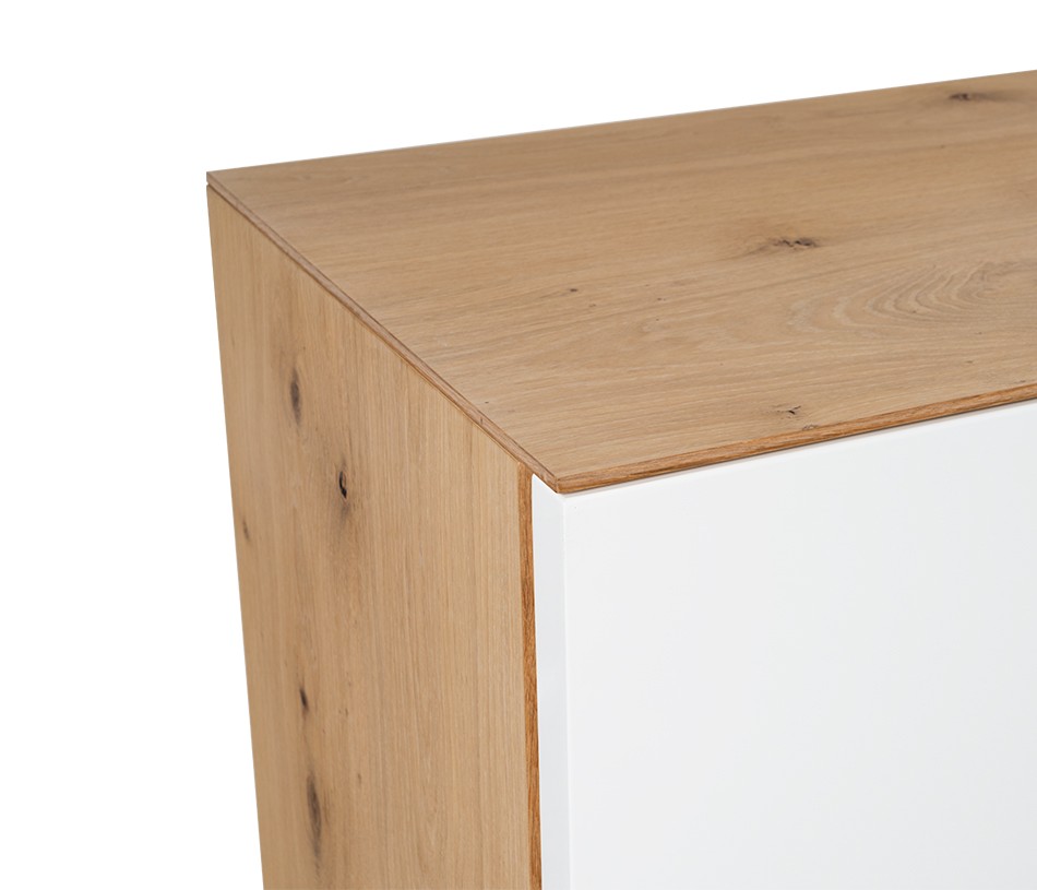 Vitrine 2 portes AUSTRAL en placage chêne, laque ou céramique