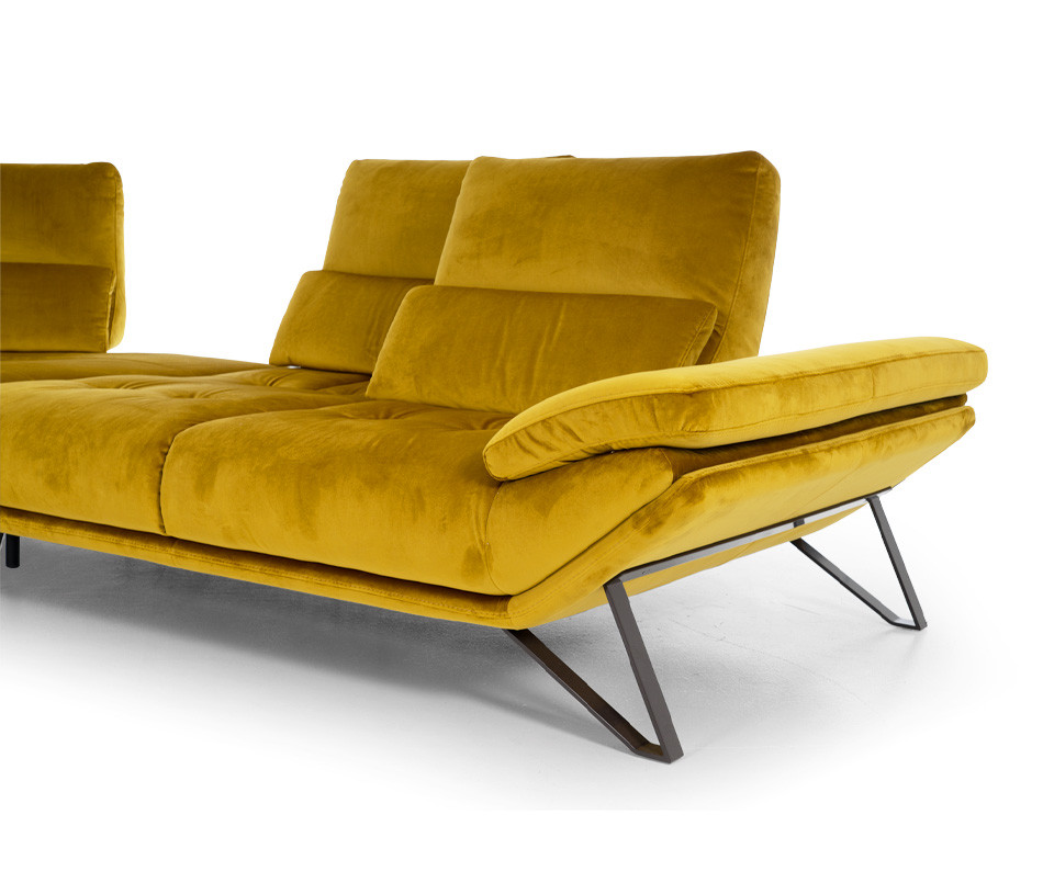 Canapé d'angle jaune en tissu FLY