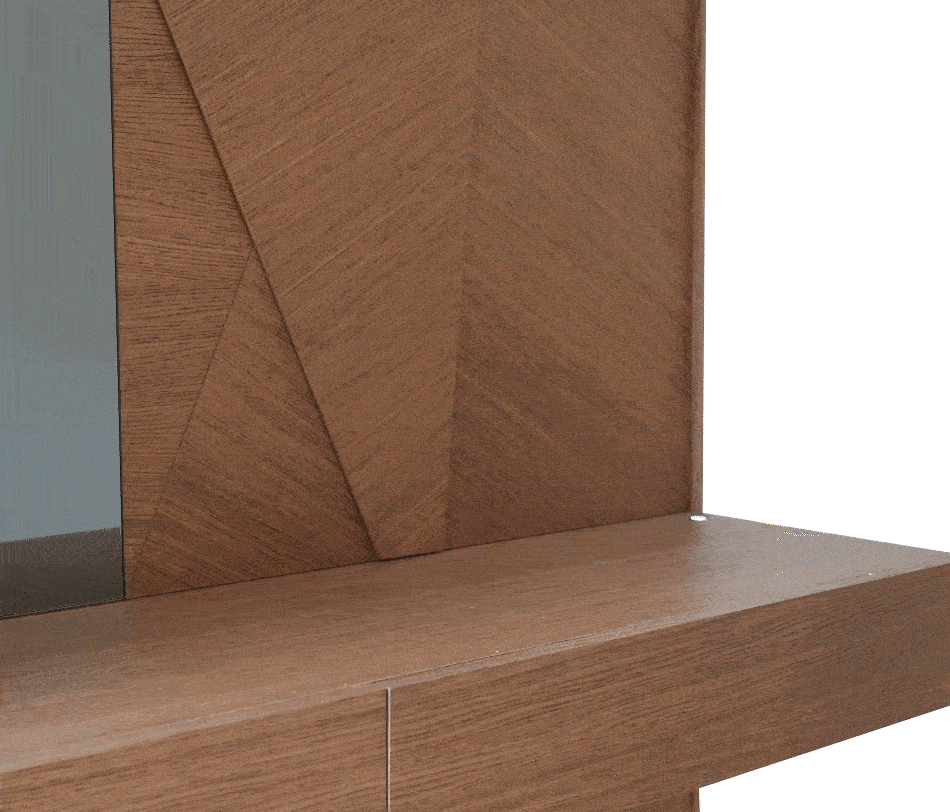 Meuble d'entrée en bois avec miroir et led intégré ECLIPSE