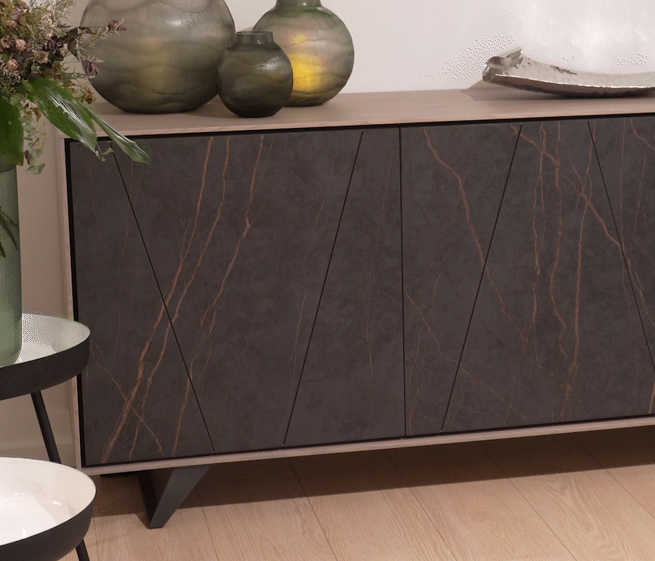 Buffet 3 portes en céramique avec led RAFAEL