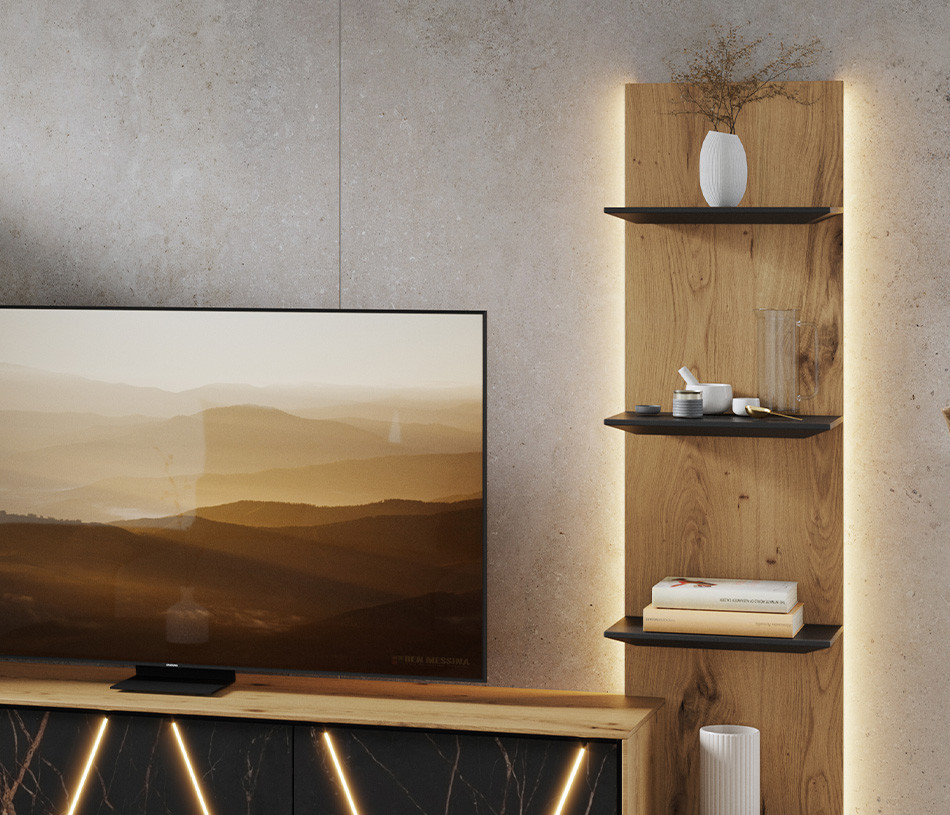 meuble tv composable en céramique avec led RAFAEL