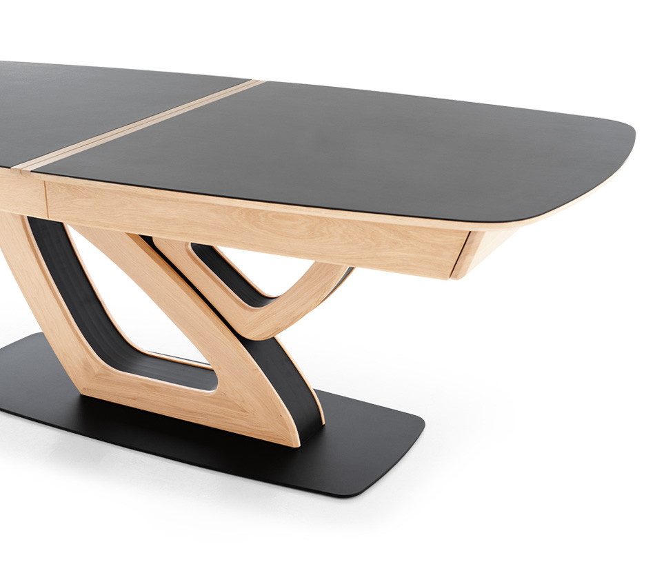 Table de repas extensible rectangulaire en bois et céramique FRANCE