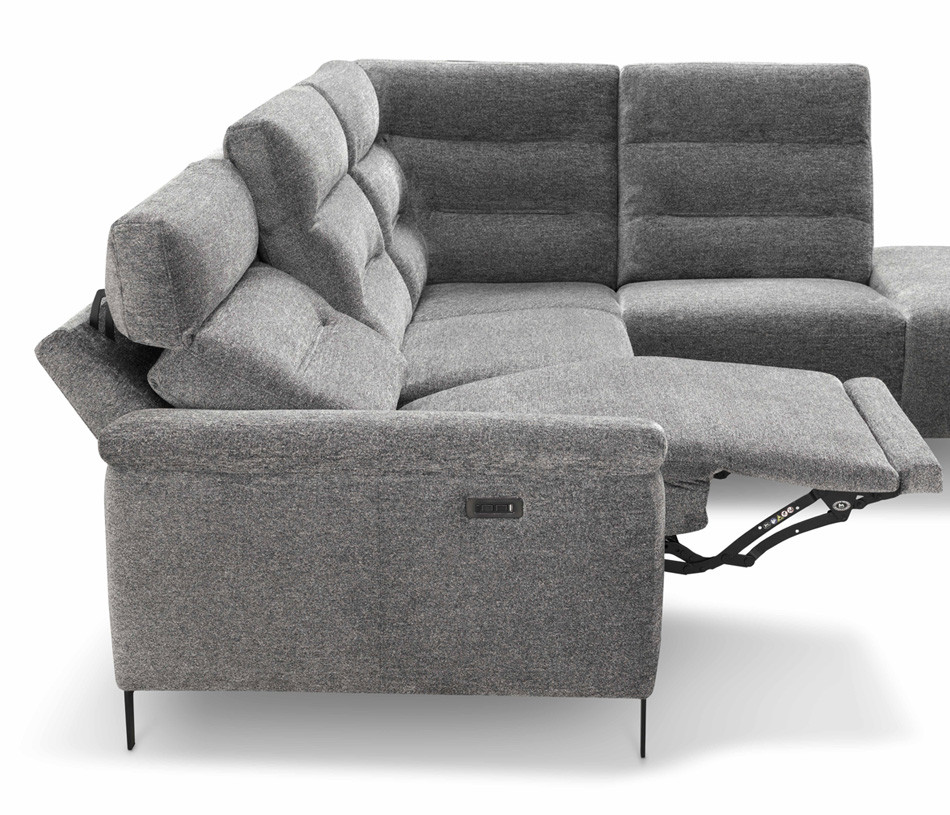 Canapé d'angle relaxation électrique tissu ALBATROS