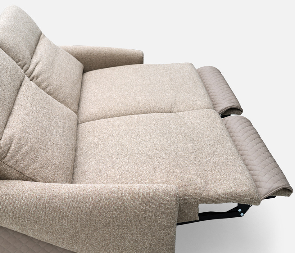 Canapé relaxation électrique 2 places tissu beige DEESSE