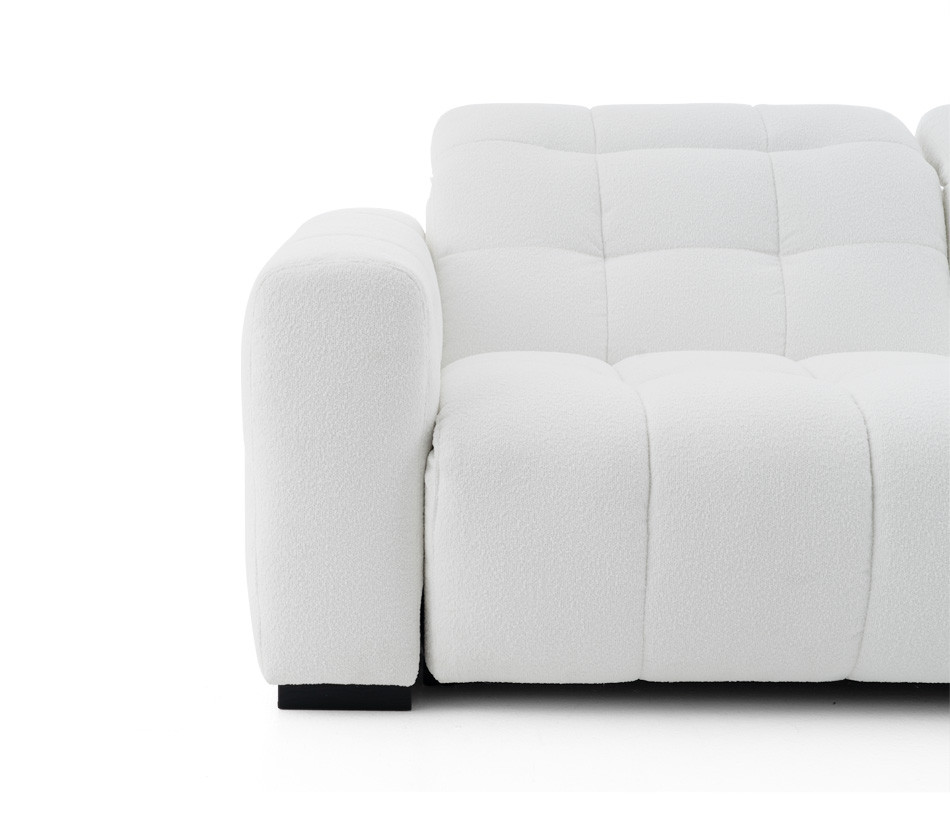 Canapé 3 places relaxation électrique en tissu blanc BEACH