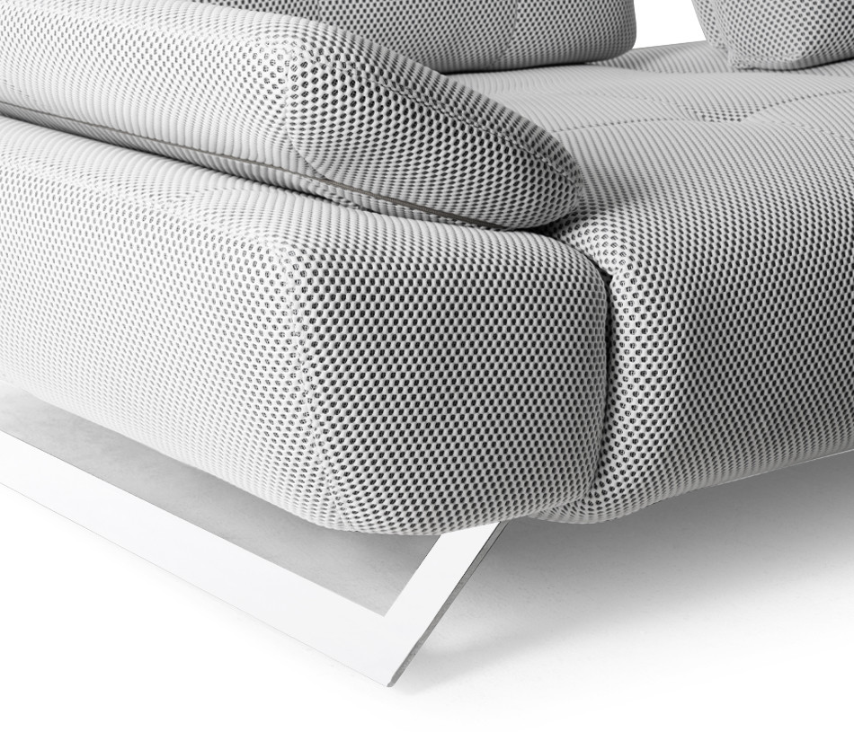 Canapé relax LEVEL en tissu 3D blanc