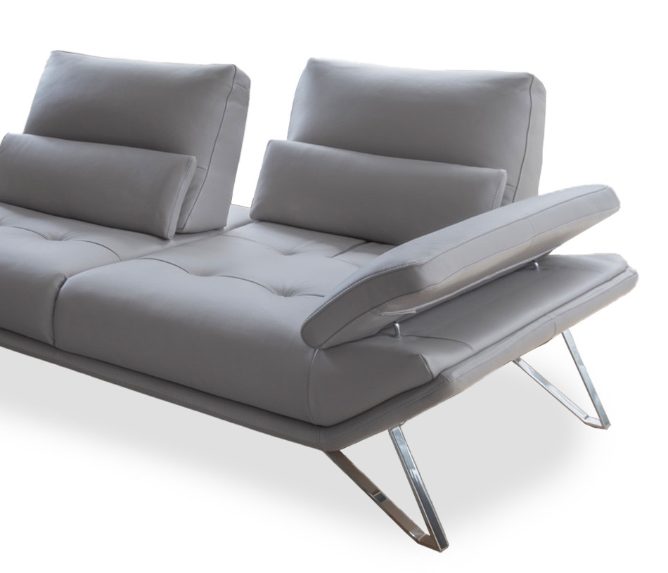 Canapé d'angle en cuir beige FLY