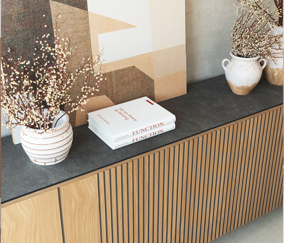 buffet PIANA en chêne clair 4 portes