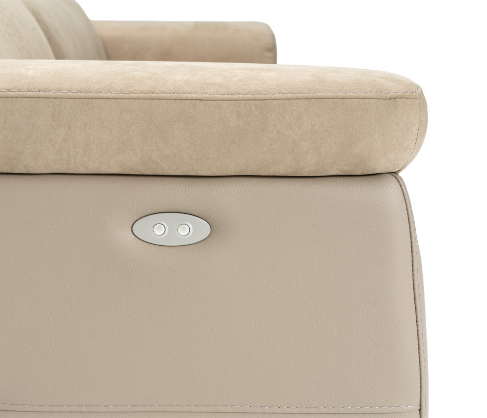 Canapé 3 places relaxation électrique CAPRI bi matières