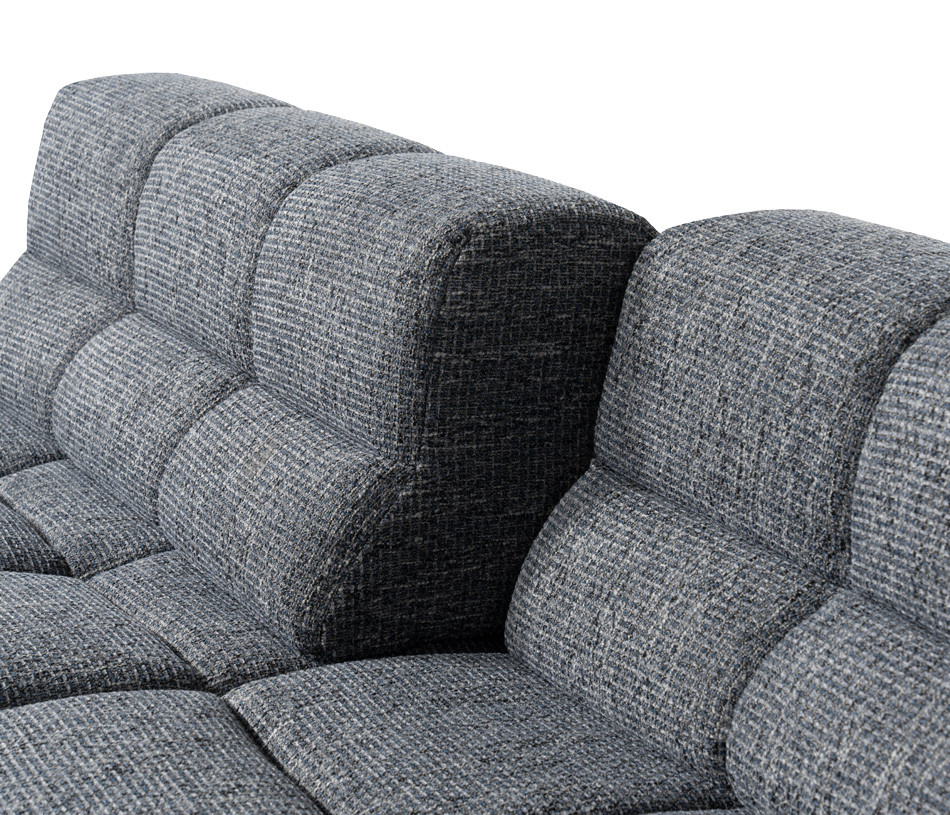 Canapé d'angle chaise longue tissu gris LIAM