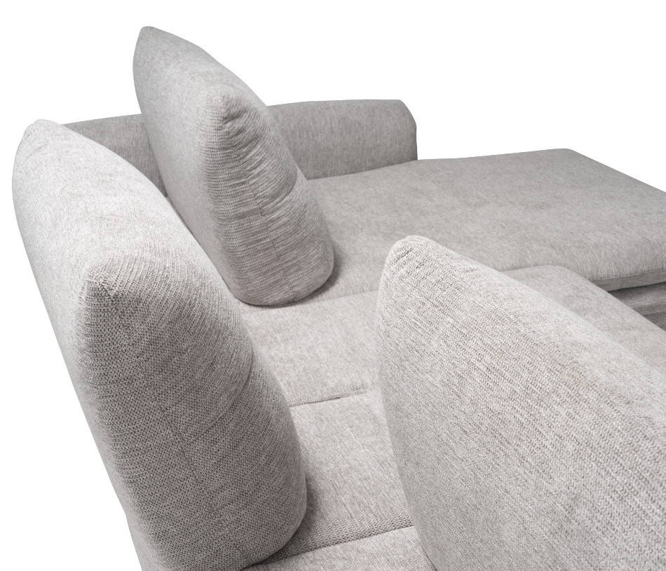 Canapé d'angle maxi tissu gris RABAT EVO